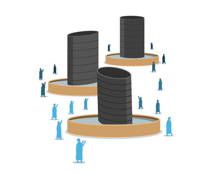 kaaba pillars with pilgrims praying clip art preview