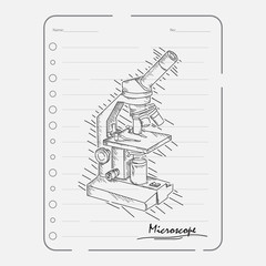 sketch microscope icons