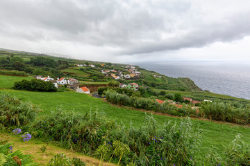 View of the small village of Bretanha in Sao Miguel.