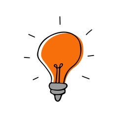 Fototapeta na wymiar Simple Unique light bulb Icon Symbol Logo For Business