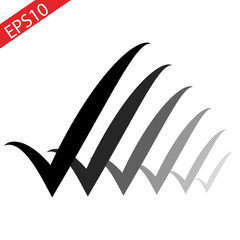 Check mark icon on transparent background. Tick simbol, vector illustration.