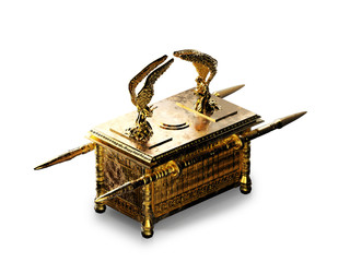 Ark of the covenant isolated on white / 3D illustration - obrazy, fototapety, plakaty