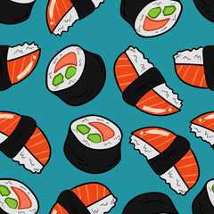 creative unique sushi seamless pattern design