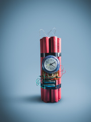 timebomb on a gray background