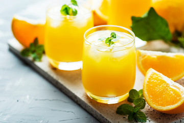 Obraz na płótnie Canvas Fresh cold orange juice
