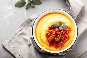 Polenta with meat
