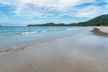 Beautiful landscape on the Nacpan Beach at El nido, Palawan