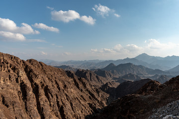 United Arab Emirates mountains view form Wadi Al Qor to Buraq Dam highest place around 800 meters
