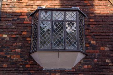 Close up view of window on old traditional house. Canterbury, United Kingdom.
