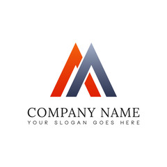 Simple Unique AA Icon Symbol Logo For Business