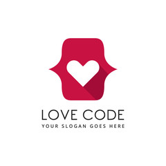 Simple Unique love code Icon Symbol Logo For Business
