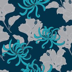 Beautiful seamless floral pattern background.