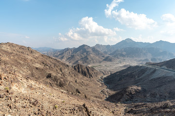 United Arab Emirates mountains view form Wadi Al Qor to Buraq Dam highest place around 800 meters