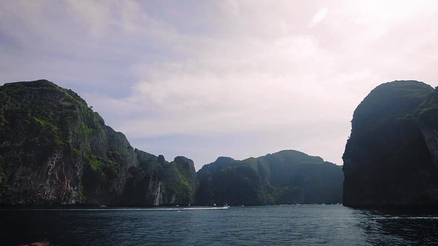 Phi Phi Ley island in Thailand from Boat
