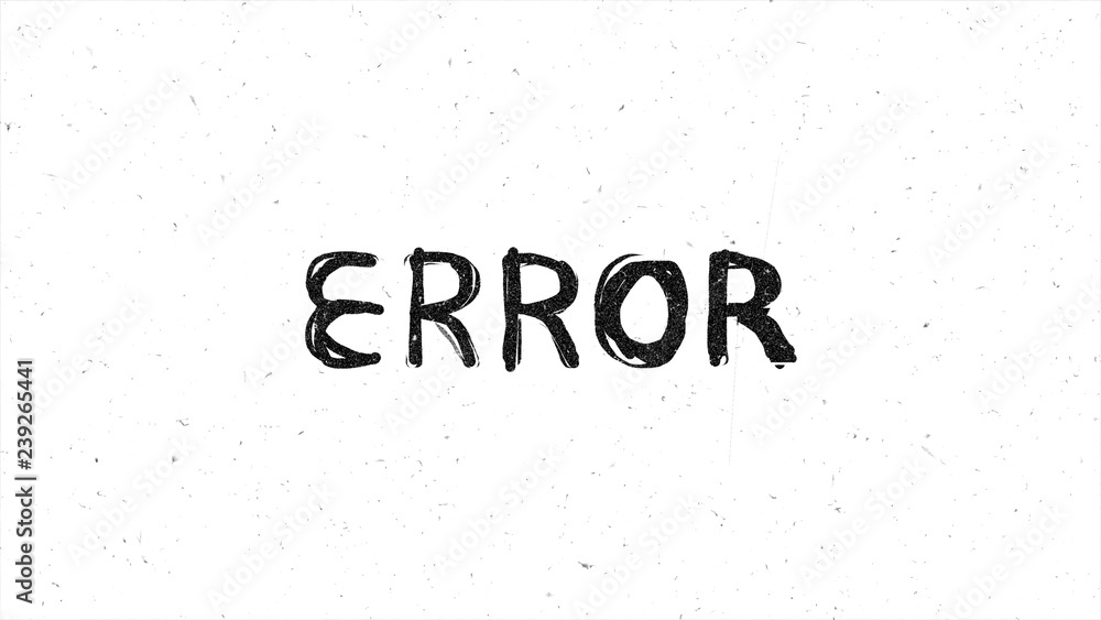 Poster error message with noise hand-drawn style