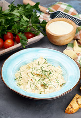 Ravioli with Parmesan Cheese. Healthy Italian Food