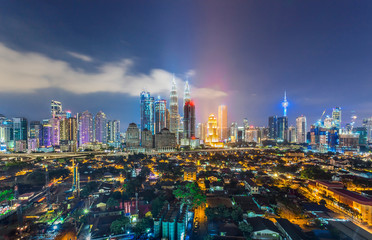 City of Kuala Lumpur, Malaysia. Night city.