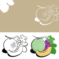 Fruits icon LOGO Concept, flat design vector isolated white background.