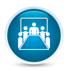 Meeting room icon special prime blue round button