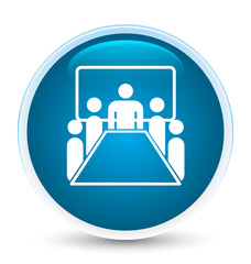Meeting room icon special prime blue round button