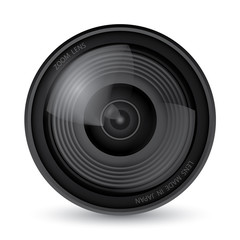 Camera lens over white background, Illustration Vector 10