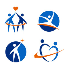 Simple Unique people Icon Symbol Logo For Business
