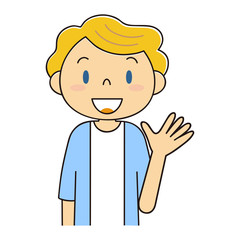 手を振る外国人女性