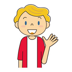 手を振る外国人女性