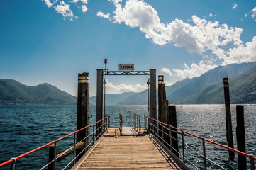 wooden per on the lake