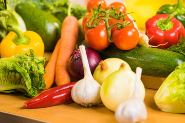 Many healthy colorful vegetables