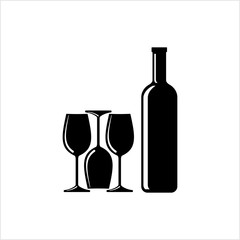 Bottle Of Wine And Glass Design