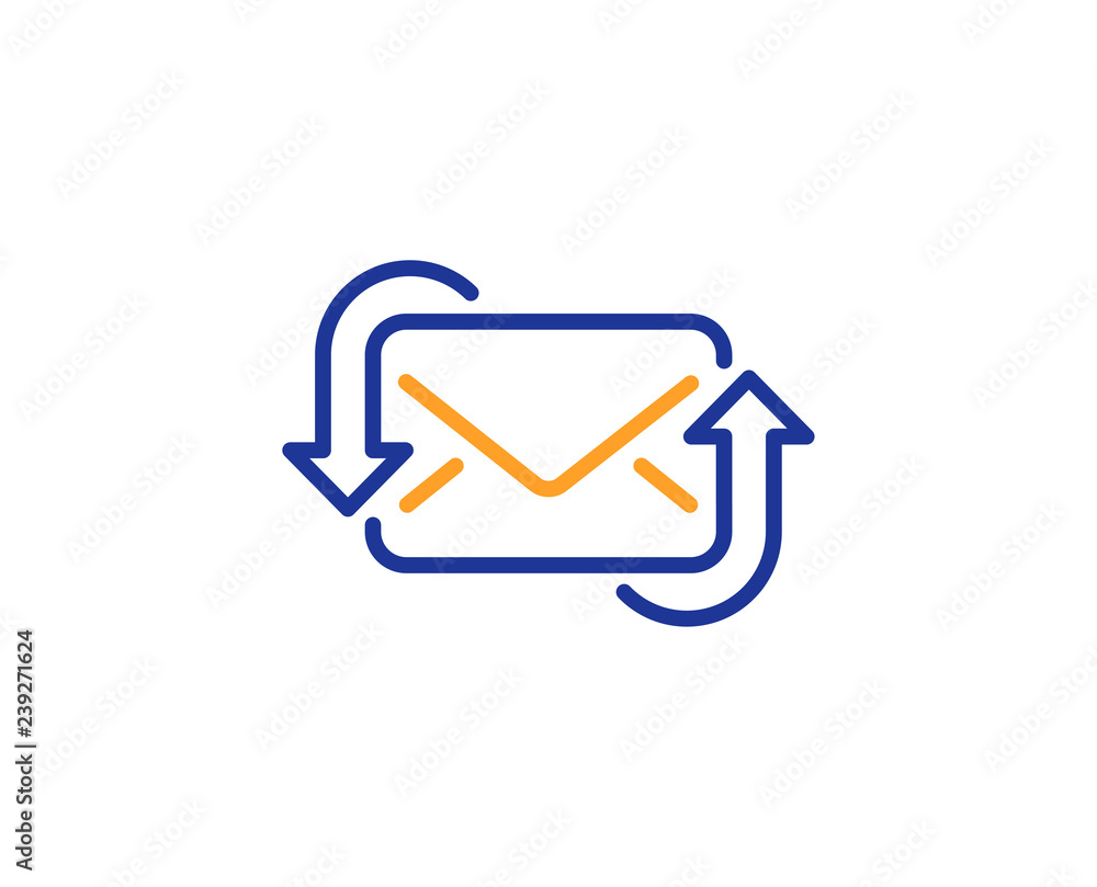 Poster refresh mail line icon. new messages correspondence sign. e-mail symbol. colorful outline concept. b