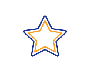 Star line icon. Best rank sign. Bookmark or Favorite symbol. Colorful outline concept. Blue and orange thin line color icon. Star Vector
