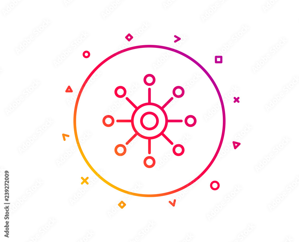 Poster multichannel line icon. multitasking sign. omnichannel symbol. gradient pattern line button. multich