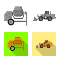 Vector illustration of build and construction logo. Collection of build and machinery stock symbol for web.