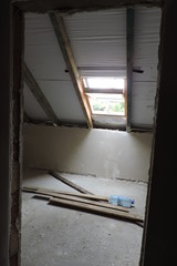 Some mess in an empty room under construction 