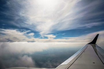 Obraz na płótnie Canvas aerial view from an airplane