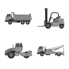 Vector design of build and construction symbol. Set of build and machinery stock vector illustration.