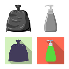Vector design of cleaning and service symbol. Set of cleaning and household stock symbol for web.