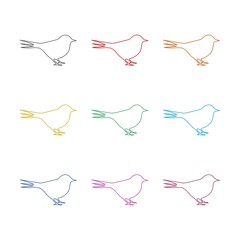 Bird icon or logo, color set