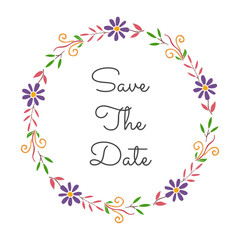 cute flower floral frame wreath design