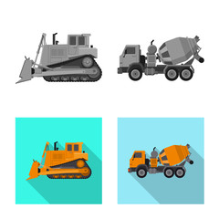 Vector design of build and construction logo. Collection of build and machinery stock symbol for web.