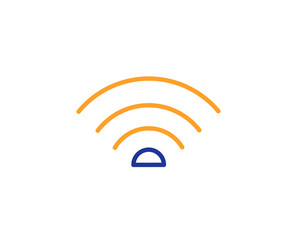 Wifi line icon. Wi-fi internet sign. Wireless network symbol. Colorful outline concept. Blue and orange thin line color icon. Wifi Vector