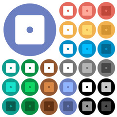 Dice one round flat multi colored icons