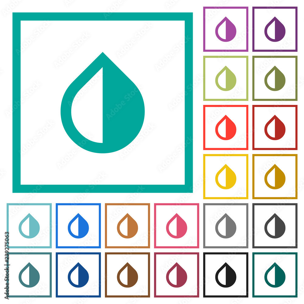 Poster invert colors flat color icons with quadrant frames