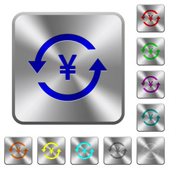 Yen pay back rounded square steel buttons