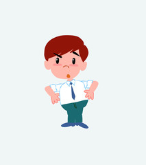 Businessman in casual style with an expression of unpleasant surprise.