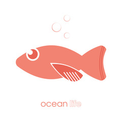 Fish Flat Icon. Vector Illustration.