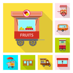 Vector design of market and exterior icon. Collection of market and food stock vector illustration.