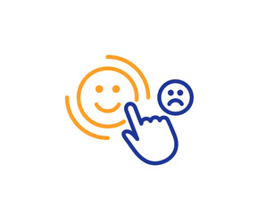 Customer satisfaction line icon. Positive feedback sign. Smile symbol. Colorful outline concept. Blue and orange thin line color icon. Customer satisfaction Vector